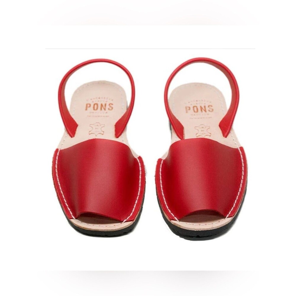Pons Classic Avacras slingback leather sandals red NEW 10
